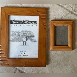 Wood frames new 5x7 & used 2x3 set